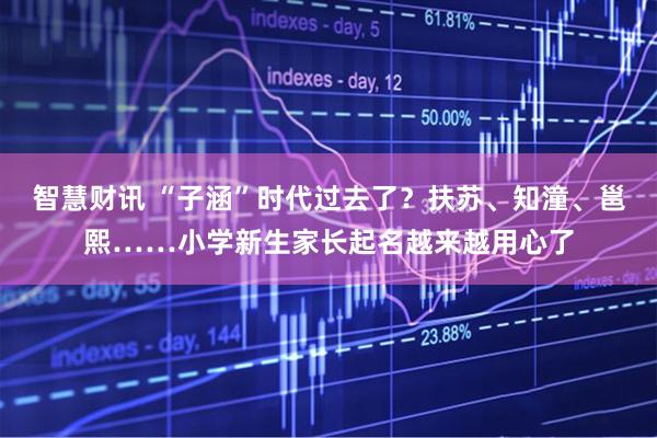 智慧财讯 “子涵”时代过去了？扶苏、知潼、邕熙……小学新生家长起名越来越用心了